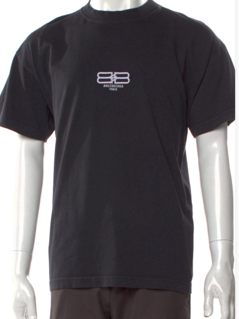 Authentic Balenciaga Paris BB Embroidered Logo Black T-Shirt XS Unisex